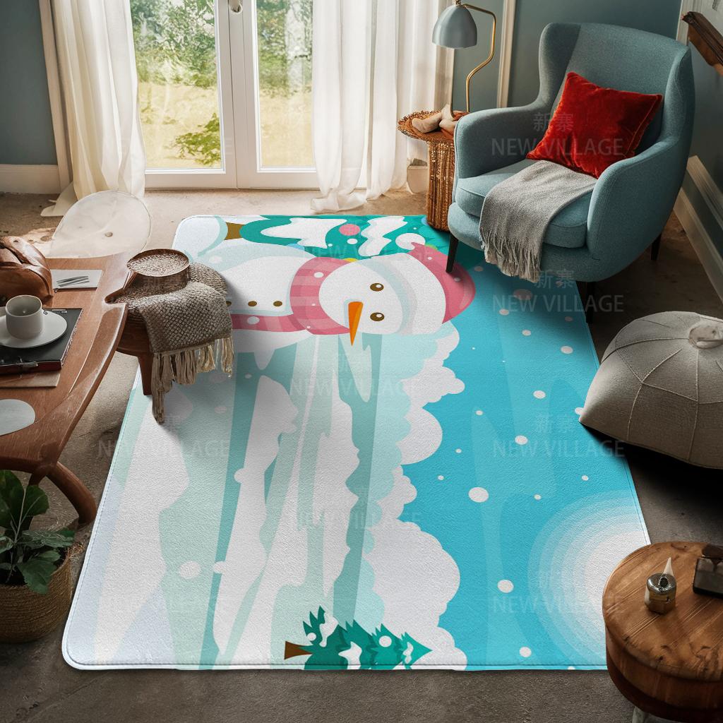House Entrance Carpet Home Door Mat Living Room Bath Foot Bathroom Non-slip Water Absorption Rugs Bath Merry Christmas Winter
