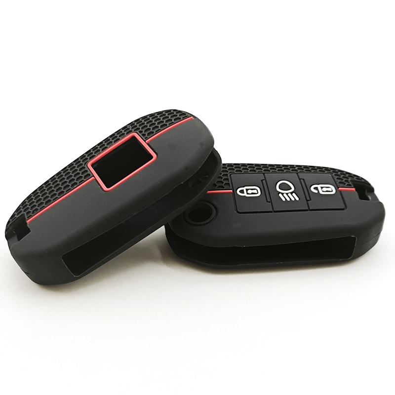 1PC Luxury Silicone Remote Car Key Case Cover Bag 3 Buttons For For Peugeot 508 301 2008 3008 408 For Citroen C4 CACTUS C5 C3 C4