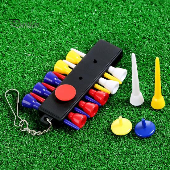 1 Conjunto Porta-Tee de Golfe de Plástico Porta-Chaves com 3 Marcadores de Bola Acessório