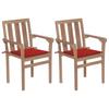 Day and Night - Day and Night Garden Chairs 2 Units with Red Teak Wood Cushions