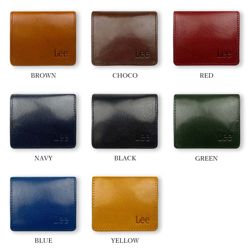 Lee Colors Luxury Italian Leather Coin Real Leather [8 Available] Box-Shaped Case, (0520512) (Navy)