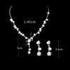 BLINGBAY Kvinners Smykkesett Søtt Trendy Bryllup Brude Tilbehør Rhinestones Elegant Armbånd Halskjede Øredobber Sett Kvinners Moderne Smykker Gave