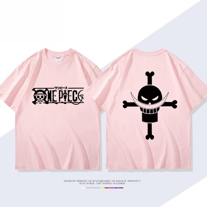 ONE PIECE Animation Derivatives White Beard EdwardNewgate Printed Short Sleeve Tshirt Mens Womens Fashion Loose Cotton Top
