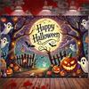 Halloween Party Decor: Pumpkin Backdrop, Ghosts, Haunted House, Photography Props, Photo Booth Banner5017