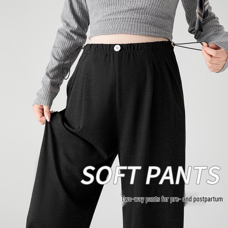 Autumn & Winter Maternity Wide-Leg Pants - Casual, Petite, Straight-Leg Style for Pregnancy XL