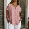 Women's Casual, Loose-Fit, And Stylish Short-Sleeve Cotton-Linen Top