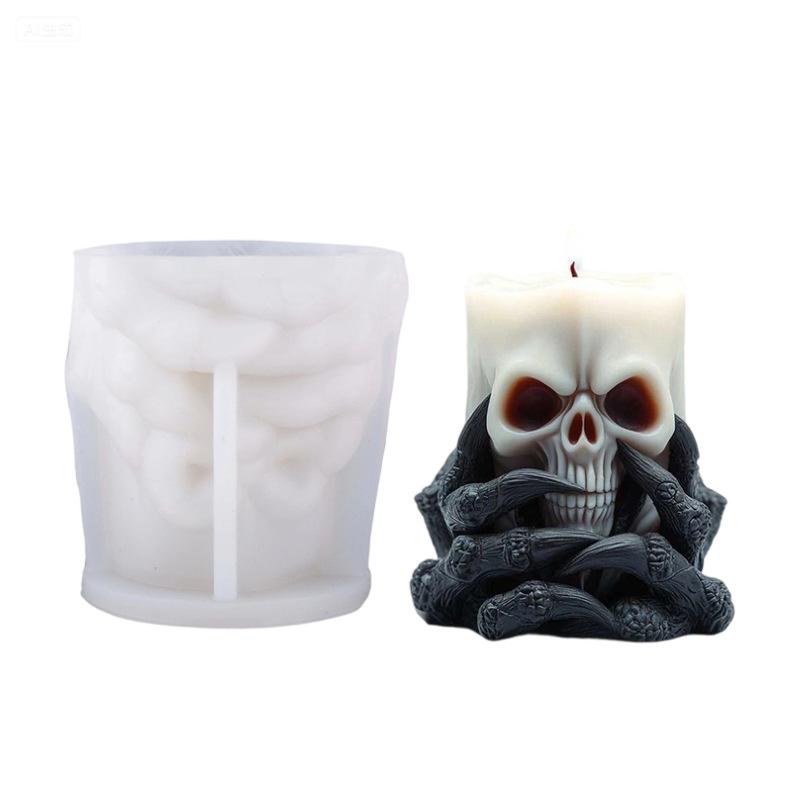 Silikon Kerzenform Diablo Geisterklaue Form Todesgriff Form Silikon für Heimdeko Halloween DIY Basteln