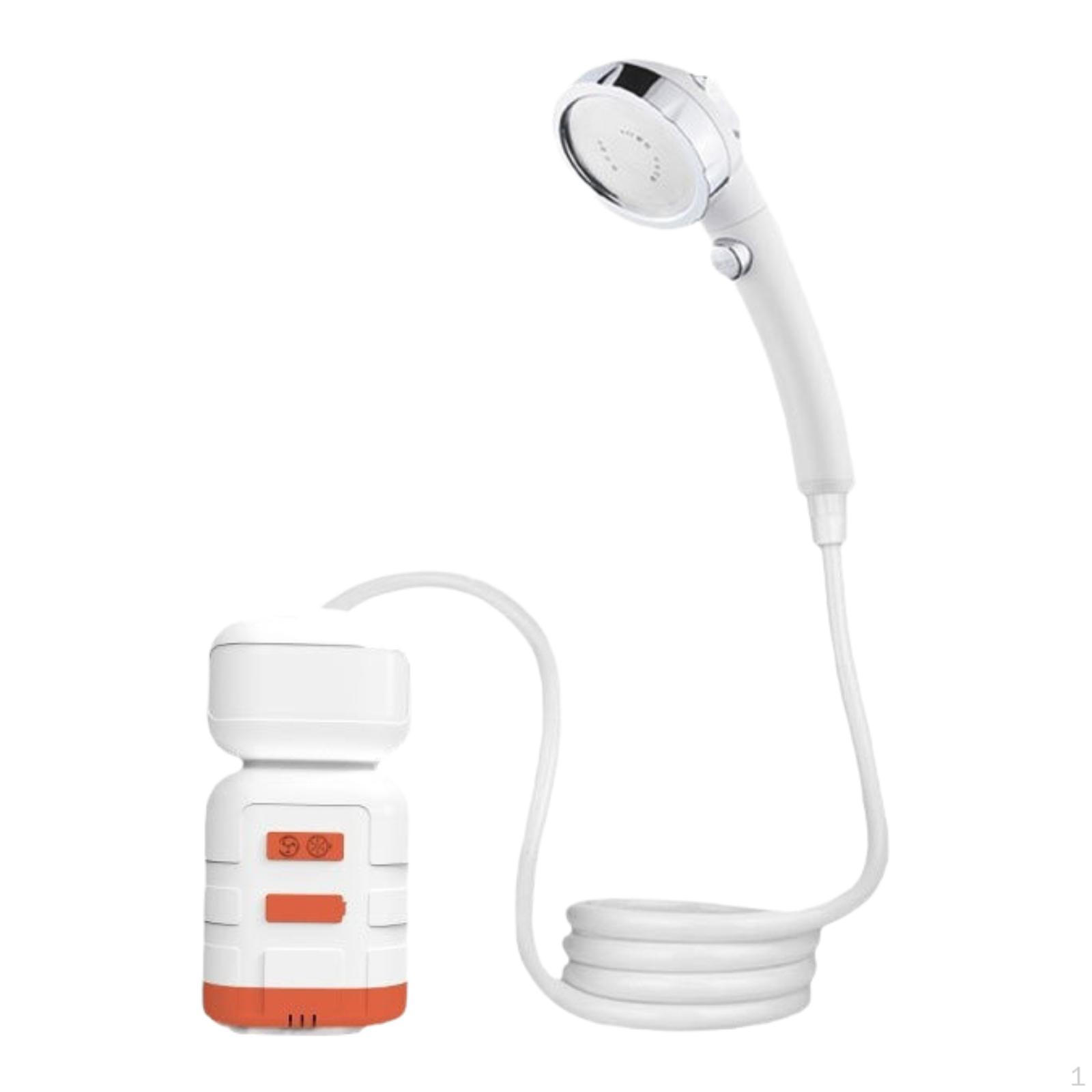 

Система походного душа с перезаряжаемым насосом и аварийным светом для использования на открытом воздухе Orange and White