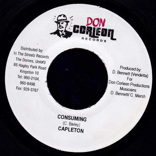 7inch Record CAPLETON - Consuming NONE Don Corleon Rec 2004 Jamaica Reggae, Ska & Dub Used