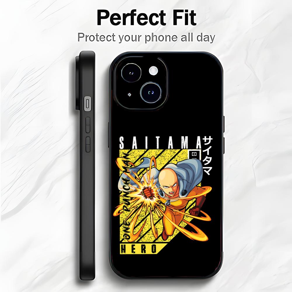 Epic Humorous Japanese Anime O-One Punch Man Phone Case Phone Case Soft Packaging Lightweight For iPhone17 16 15 14 13ProMax