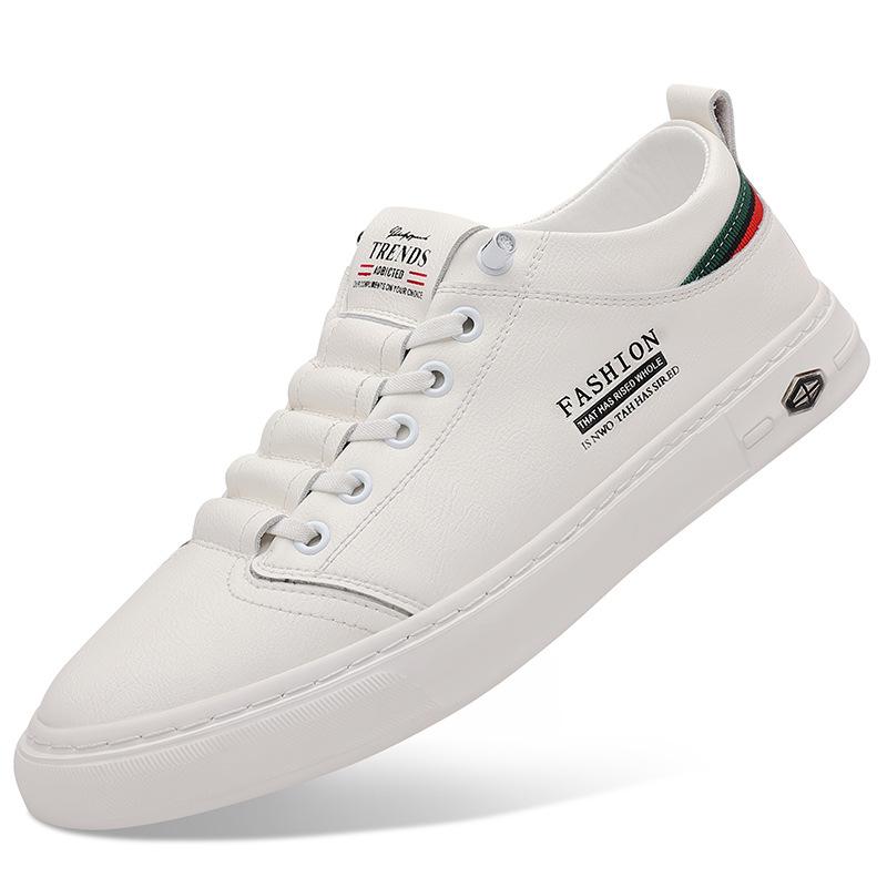 

Men s shoes autumn 2025 new casual leather shoes little white shoes men s board shoes cowhide breathable foot shoes men s 38 белый