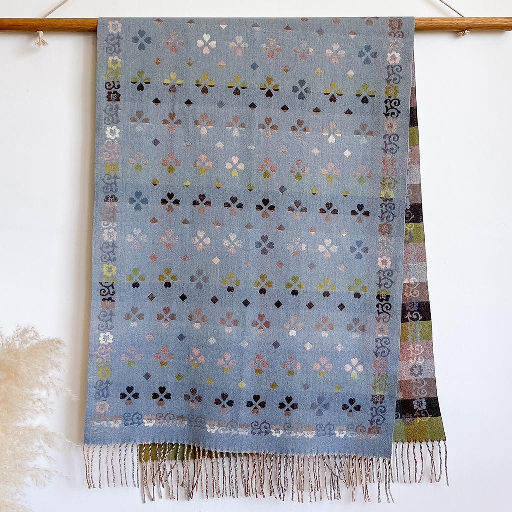 Schal Damen Winter Fransen Schal Ethnischer Stil Geometrisch Vielseitig Kaschmir Verdickt Warm Und Kälteabweisend Schal Doppelzweck