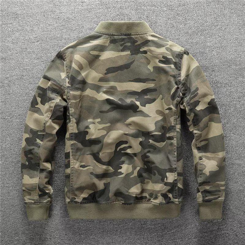 Men's Retro Camouflage Baseball Jacket - Autumn/Winter Collection