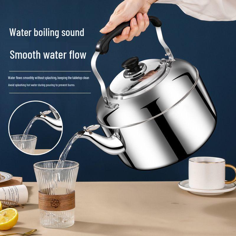 Food Grade Stainless Steel Whistling Kettle, Large Capacity for Gas and Induction Stoves