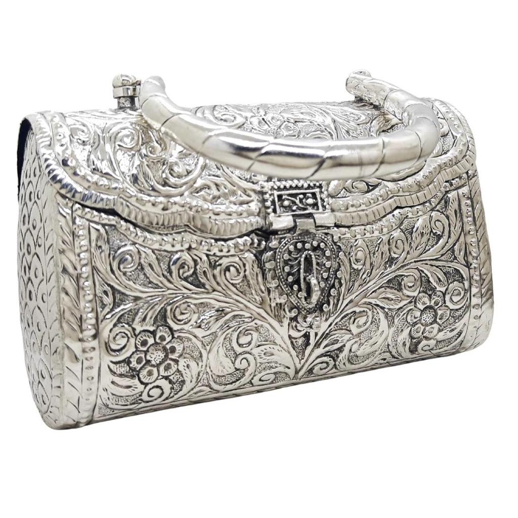 Damen Silbergriff Metall Clutch Hand Cluth