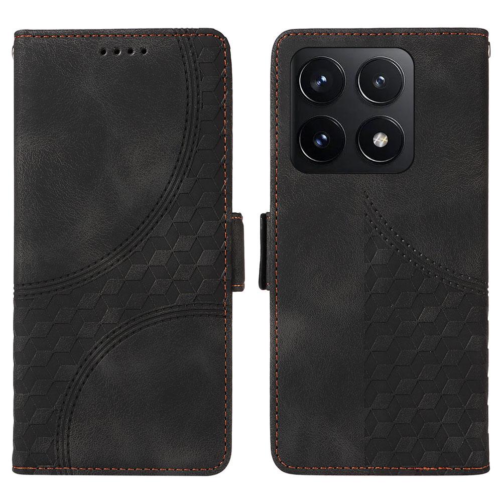 

Чехол для Xiaomi 14T из ПУ кожи с ромбовидным звездным тиснением A