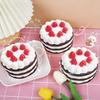 Kawaii Simulation Strawberry Birthday Cake Pressable Toy Soft Pressure Toy Food-Related Cake Press Toy For Kids