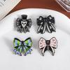 Punk Gothic Bow Enamel Pins Custom Spider Bat Skeleton Brooches Lapel Badges Clothes Funny Jewelry Gift for Friends