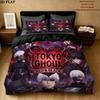 Tokyo Ghoul Vzor Povlečení Sada Prošívaných Dek Quilt Cover Povlak na Polštář Domácí Narozeninový Dárek(1 * povlak na peřinu + 2 * povlak na polštář, bez jádra)