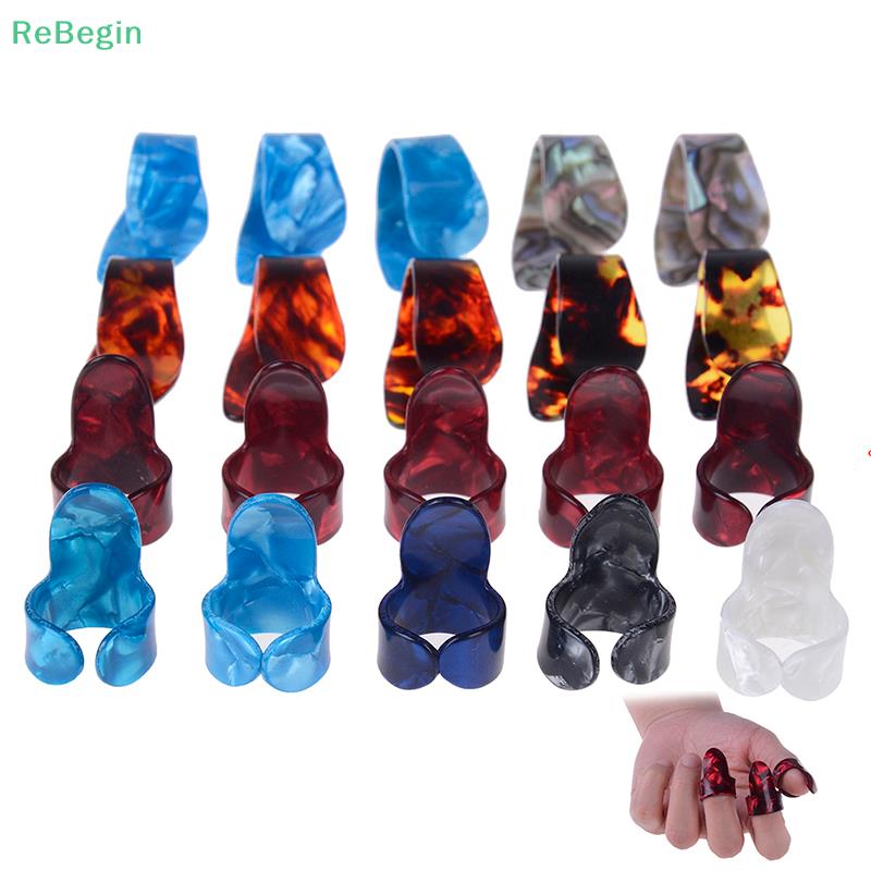 10 Pieces Guitar Thumb Plectrum Right Thumb Index Finger Acoustic Guitar Fingerpicking False Finger Plectrum Celluloid