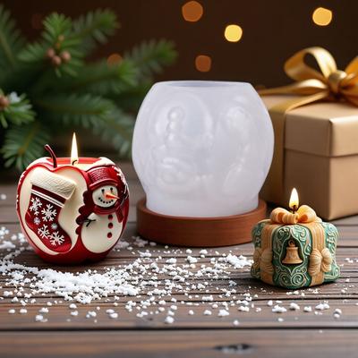 Food Grade Silicone Christmas Theme Candle Mold For Easy Demold Candle Making And Holiday DIY Handmade Crafts