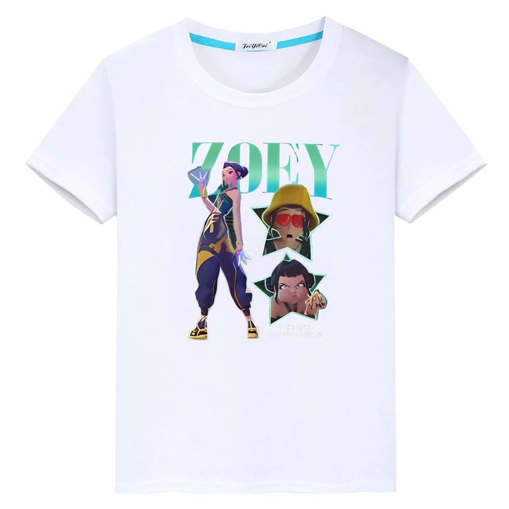 Kpop Dämonenjäger Saja Boys Druck Süße Oberteile T-Shirt für Kinder Jungen 10 Jahre Kawaii T-Shirts 100% Baumwolle Anime Kurz Y2k Mädchen Kleidung