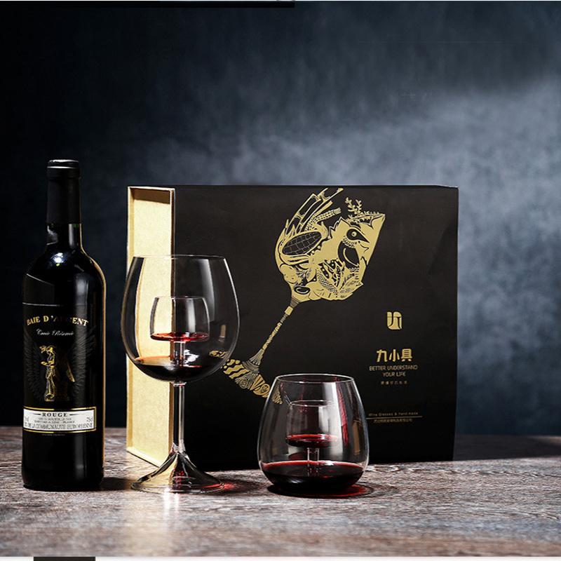 Blei freies Glas Wein Set, Rotwein Glas, Haushalt Große Kapazität Kelch, Fußloses Glas, Trauben Sektglas, 520ml