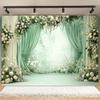 1pc, 2D Flat, Stylish Green Lawn Photography Backdrop, Perfect for Weddings, Birthdays, Romantic Photo Booths, Parties, Wsj
