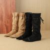 F708-2 Retro Pointed 2025 New Western Cowboy Boots But Knee Boots Versatile Stacking Boots Tall Boots Women
