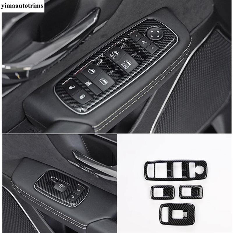 For Dodge Ram 1500  - 2025 Car Accessories ABS Door Armrest Window Lift Switch Panel Cover Trim ABS Carbon Fiber Interior