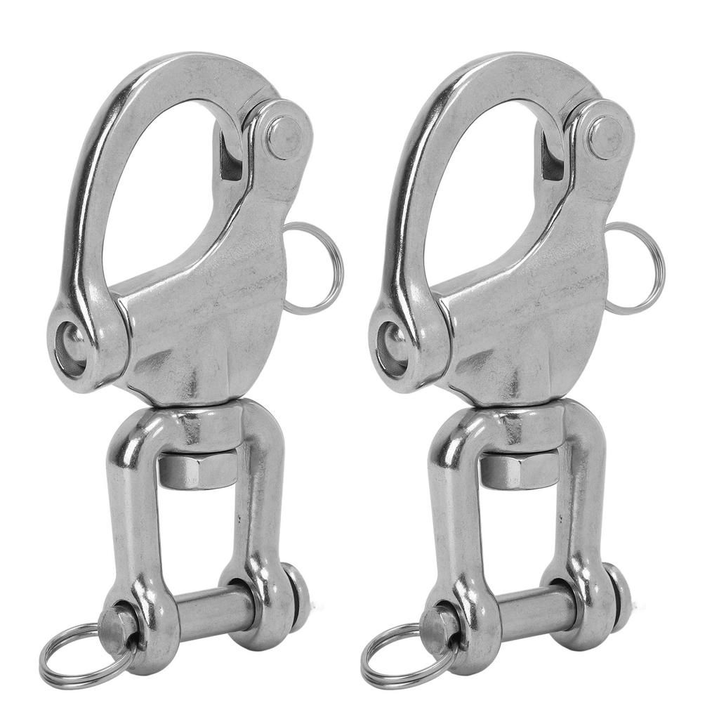 2PCS Eye Swivel Snap Shackle 316 Stainless Steel Swivel Clevis Shackle 5 Inch Quick Release Boat Shackles Sailboat