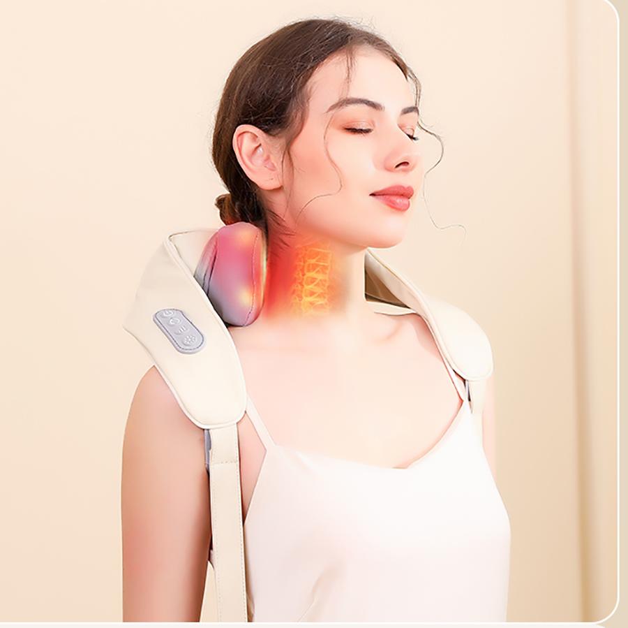 Neck Shoulder Massager Heating Neck Kneading Multifunctional Shiatsu Kneading Massage Cervical Relaxing Trapezius Massage Pillow