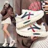 Spring and Summer New Leather Sneakers Platform Casual Dad Shoes Forrest Gump Shoes