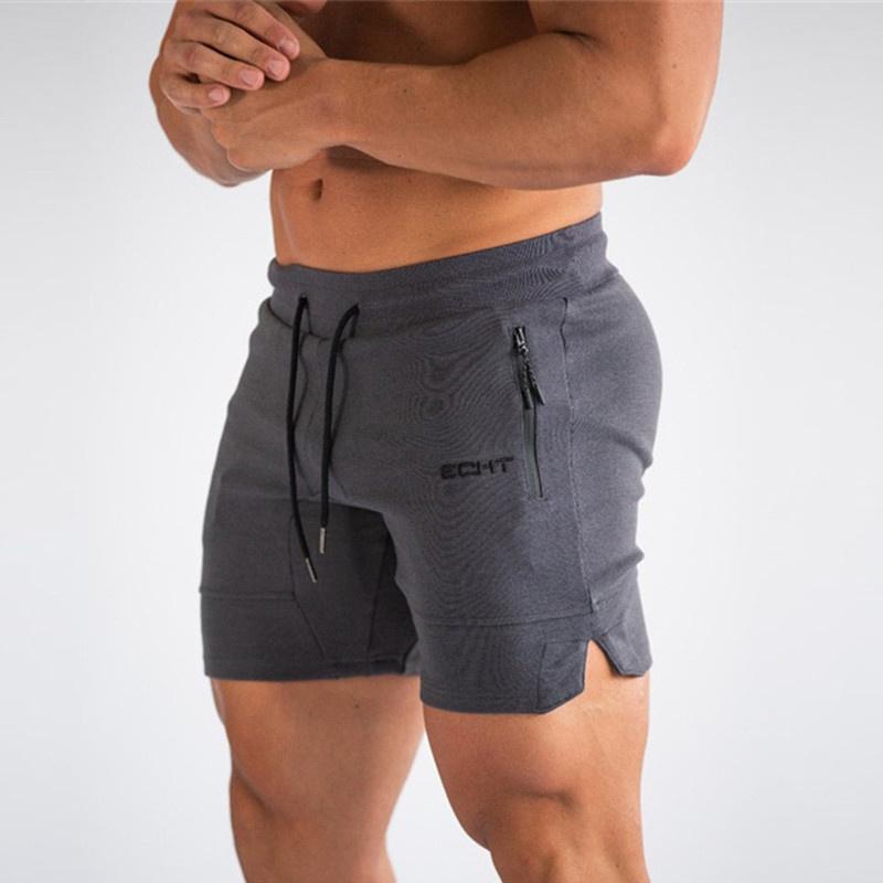 Men's Zip Pocket Sweatpants Fitness Gyms Shorts Men Summer Running Short Pants Male Jogger Mesh Workout Beach Sports Short Pants