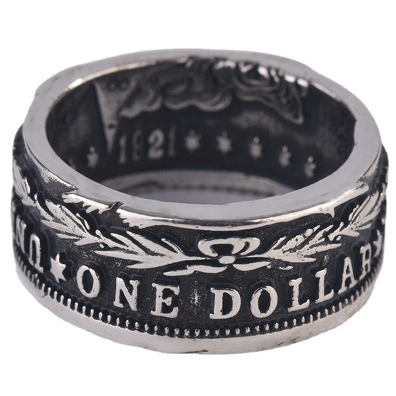 WOSIKATE Vintage CopperPlated Ring For Men Creative Thai CopperRing Fashion Jewellery Index Finger Ring