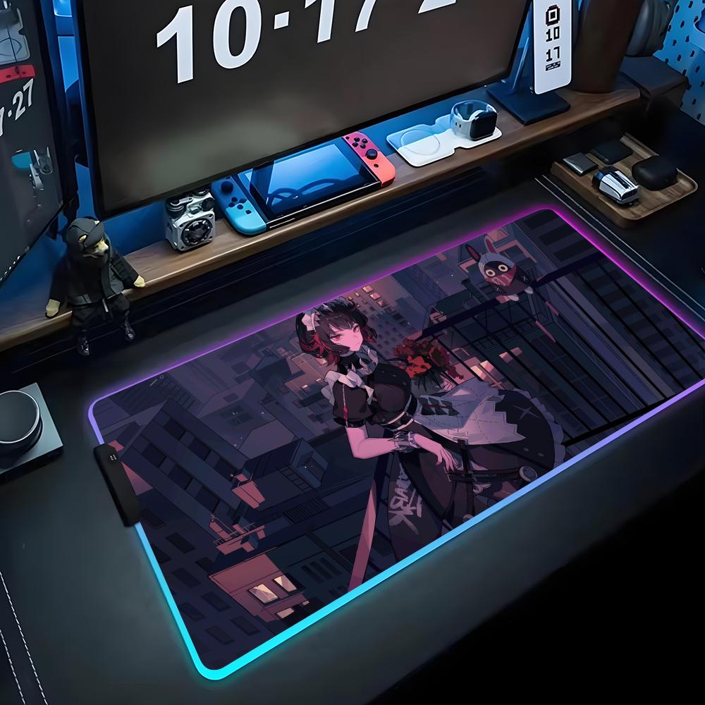 Zenless zone zero Muismat RGB Gaming Muismat Grote LED Pad PC Bureau Mat Lichtgevende Muismat Grote Toetsenbordmatten Tafelkleed Met