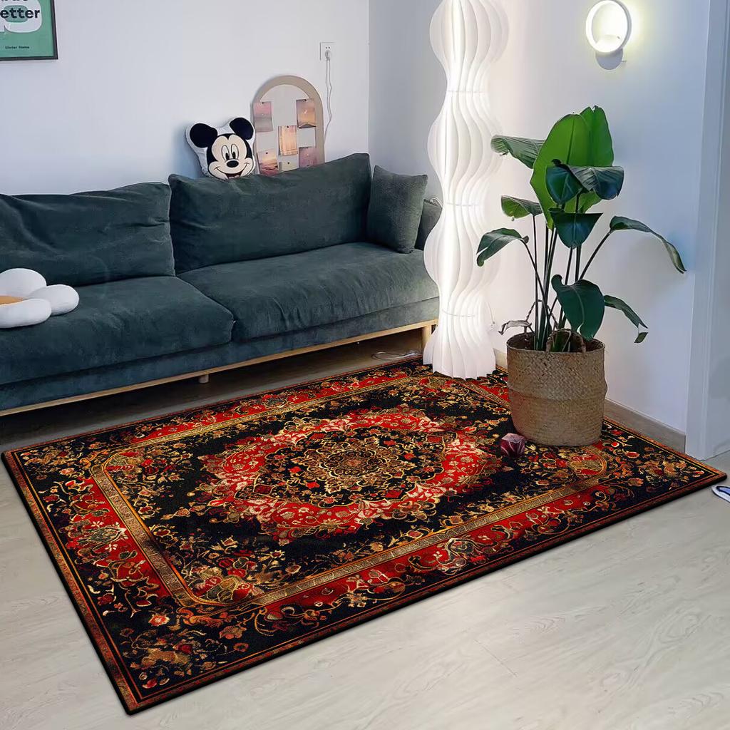 Persian Style Carpet for Living Room Home Decoration Retro Large Size Rug Soft Bedroom Carpet Non-slip Bedside Mats Washable