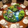 Floral Lazy Susan Centerpiece for Hotel Round Table Decoration