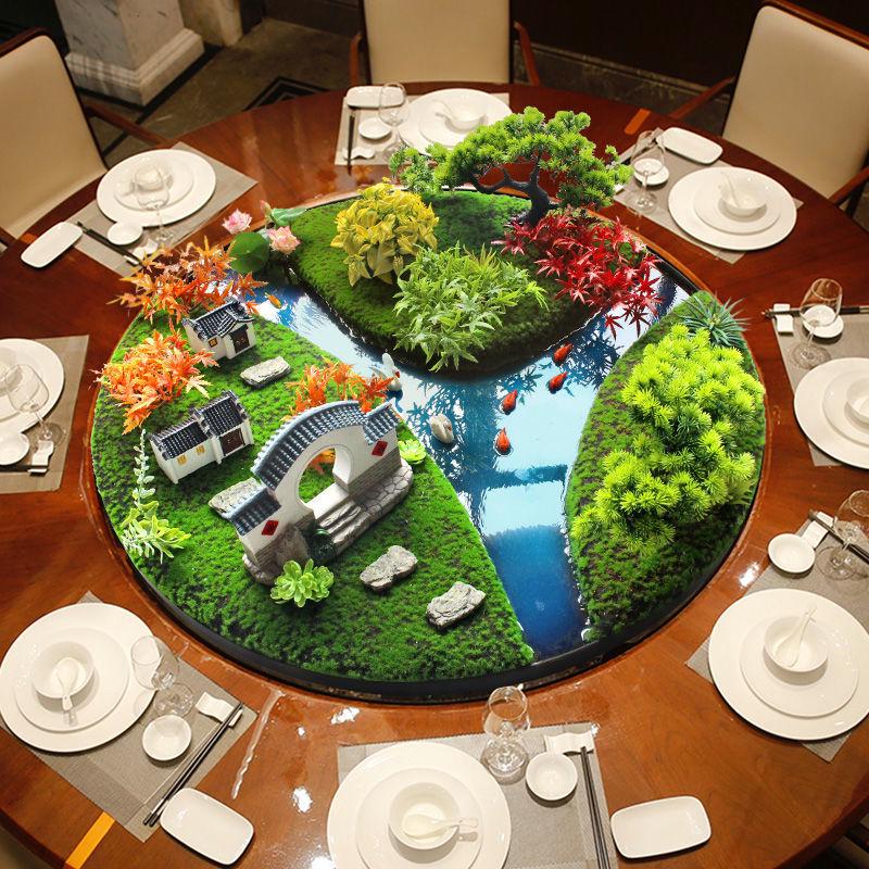 Floral Lazy Susan Centerpiece for Hotel Round Table Decoration