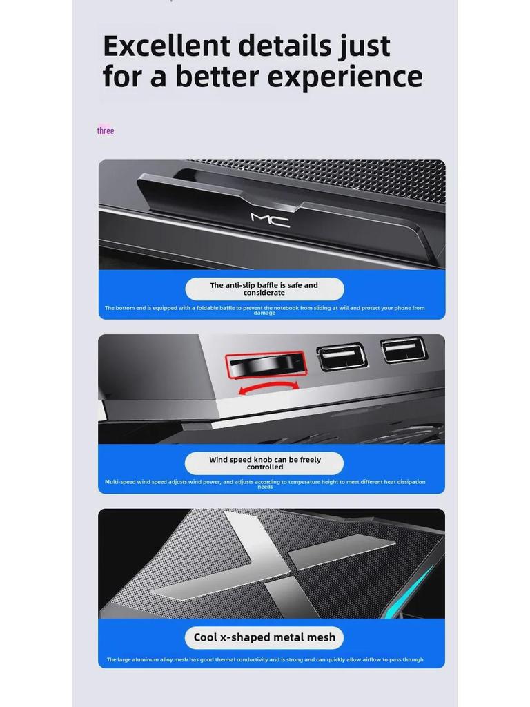 Gaming Laptop Cooling Stand: Foldable Radiator Bracket for Desktop Use