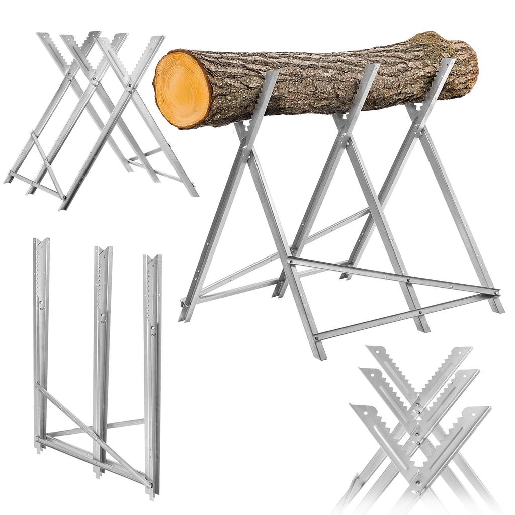 KADAX Folding wooden cutting stand, 82 x 78 cm, steel