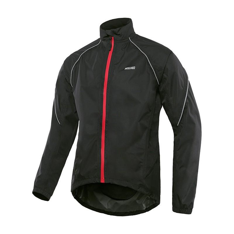 Veste de cyclisme pour homme Coupe-vent Résistante à la pluie Protection UV Chaude Manteau de sport d'extérieur Couleur unie Bords réfléchissants