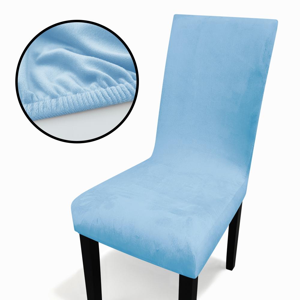 

Thick Soft Chair Seat Covers Luxury Velvet Chair Covers Plain Spandex Chair Protector Banquet Office Removable Restaurant 1PC