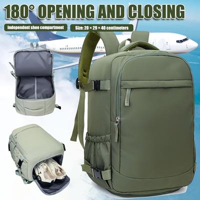 Mochila de Gran Capacidad Unisex Mochila de Viaje Ligera Bolsa para Ordenador con Separación Bolsas para Zapatos