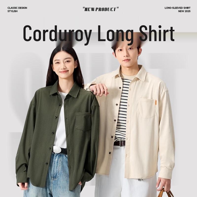 MINISO Men's Heavy Corduroy Long-Sleeve Shirt Jacket
