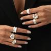 Matte Matte Love Wide Edge Ring Female, Metal Folded Matte Open Ring Index Finger Ring
