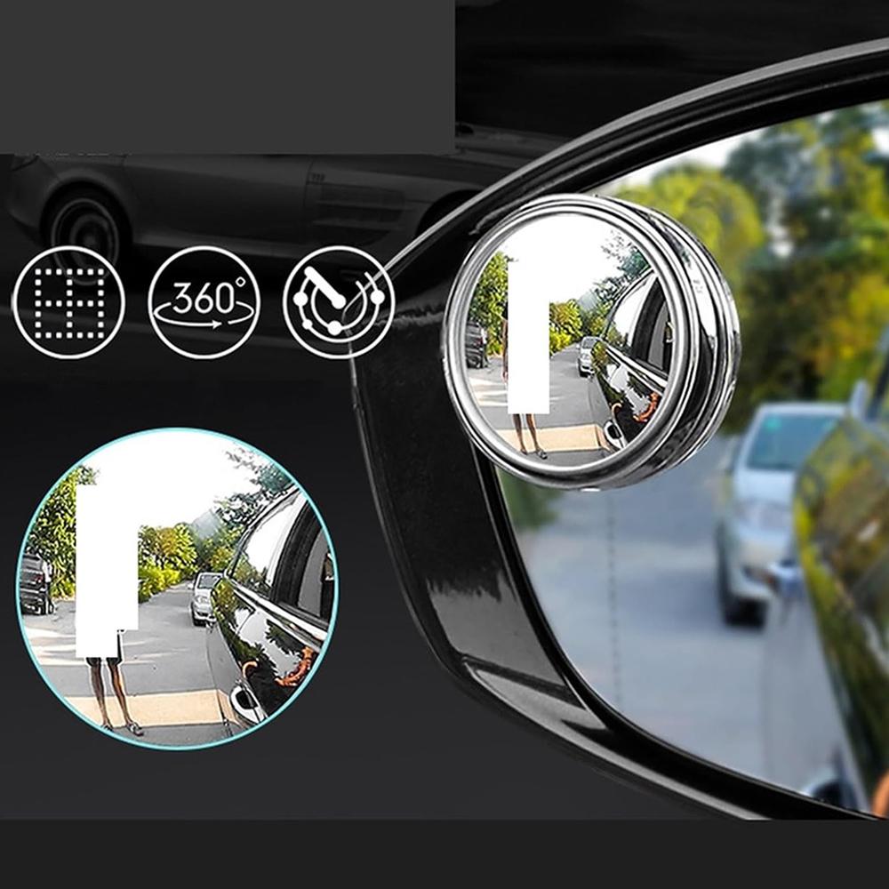 2Pcs Adhesive 360 Grad Blind Spot Auto Rückfahrhilfe Rückspiegel Kleine Runde Spiegel