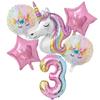New 1Set Rainbow Unicorn Balloon 32 inch Number Foil Balloons 1st Kids Unicorn Theme Birthday Party Decorations Baby Shower Glob