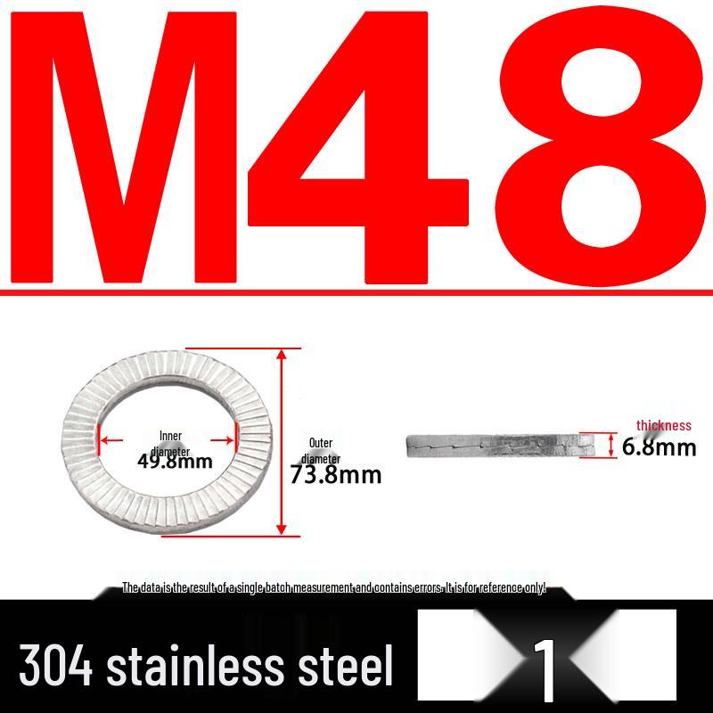 Double-Stacked Interlocking Toothed Anti-Slip Lock Washer 304 Stainless Steel DIN25201