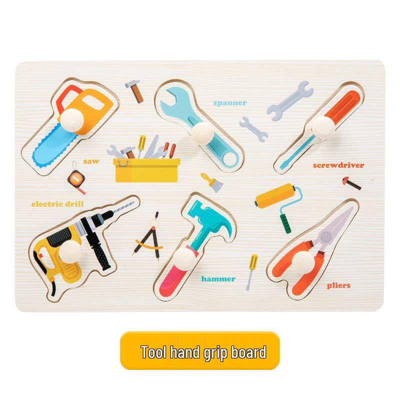 Montessori Wooden Shape Matching Jigsaw Building Blocks - Early Childhood Educational Toy